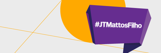 banner do Jovens talentos com bola laranja e forma quadrada em roxo