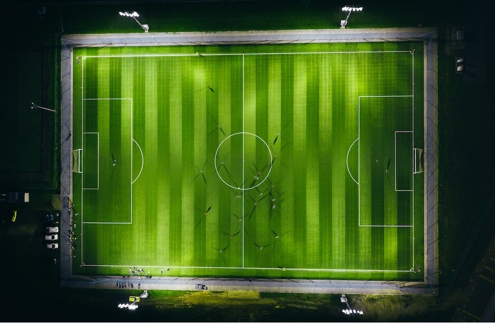 campo de futebol visto de cima