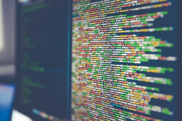 programming codes on a computer screen