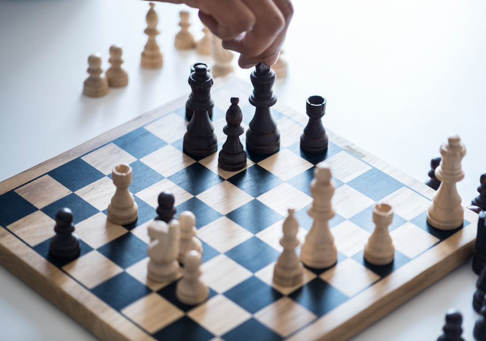 Conceito de estratégia de negócios de jogo de xadrez