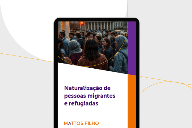 Capa cartilha sobre procedimento de naturalização de pessoas migrantes e refugiadas no Brasil